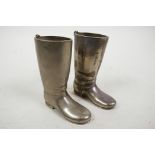 A pair of silver plated miniature riding boots, marked Grenadier England, 3½" high