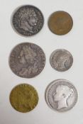 A quantity of assorted early British coinage including an album and loose, to include an 1811