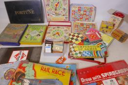 A quantity of children's board games from the early C20th, Jiggle Joggle, Pegity, Rail Race,