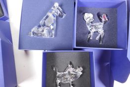 A large Swarovski Crystal figurine of an Airedale Terrier, 4½" high, together with a humorous