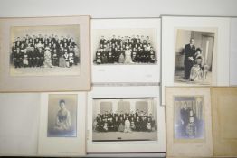 A collection of six early C20th Japanese wedding photographs, largest 10½" x 7½"