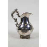 A Swedish silver jug with swag decoration, stamped 'PAN', 1868, 161 grams