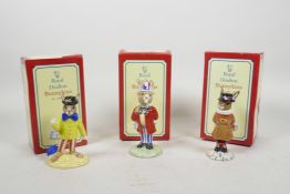 Three Royal Doulton Bunnykins figures inclduding 'Beefeater Bunnykins', 'Uncle Sam Bunnykins' and '