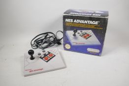 A Nintendo 'Nes' Advantage arcade fight stick, boxed, 9½" x 9" box