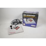 A Nintendo 'Nes' Advantage arcade fight stick, boxed, 9½" x 9" box