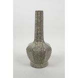 A Chinese crackleware vase of ribbed octagonal form, 9½" high