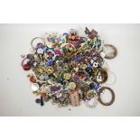 A large quantity of costume jewellery including bangles, necklaces, earrings etc