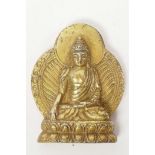 A small Sino-Tibetan figure of Buddha seated in meditation, 2½" high