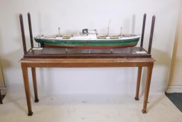 A scratch built scale model of the M.V. 'Daleby' built for 'Sir R Ropner and Co ltd Darlington',
