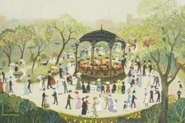 Helen Bradley, Sunday afternoon in Alexandra Park, pencil signed lithoprint, circa 1977, blind