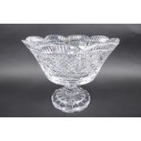 A Waterford cut lead crystal pedestal fruit bowl, 9" high
