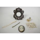 A mixed lot consisting of a gold Swarovski Crystal Memories miniature rocking chair and antique