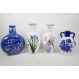 A collection of four Oriental vases, largest 10½" high