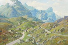 William Russell, 'Glencoe', inscribed on artist's label verso, signed oil on board, 17½" x 25½"