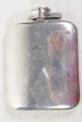 A hallmarked silver hip flask, 168 grams