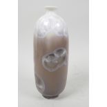 A Japanese Fukagawa porcelain specimen vase with lustre decoration, 6½" high