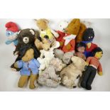 A quantity of well loved cuddly toys