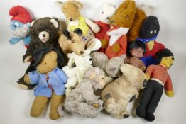 A quantity of well loved cuddly toys