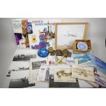 A quantity of commercial aeronautical ephemera to include BOAC Records, photographs, safety