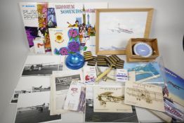 A quantity of commercial aeronautical ephemera to include BOAC Records, photographs, safety