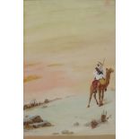 David Hopper, desert scene with camel and rider, signed, watercolour, 8" x 10½"