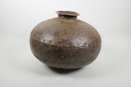 An Indian bulbous water pot, 14" diameter