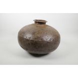 An Indian bulbous water pot, 14" diameter