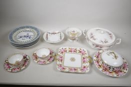 A quantity of decorative porcelain, a Royal Albert tureen, Rockingham style plates and bowls,