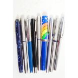 A collection of nine fountain pens, four Parker, 3 Waterman, One Sheaffer and one Conway Stewart (9)