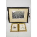 A framed photograph of 'The Machine Gun Platoon, 3rd Battalion, Coldstream Guards, May 1925',