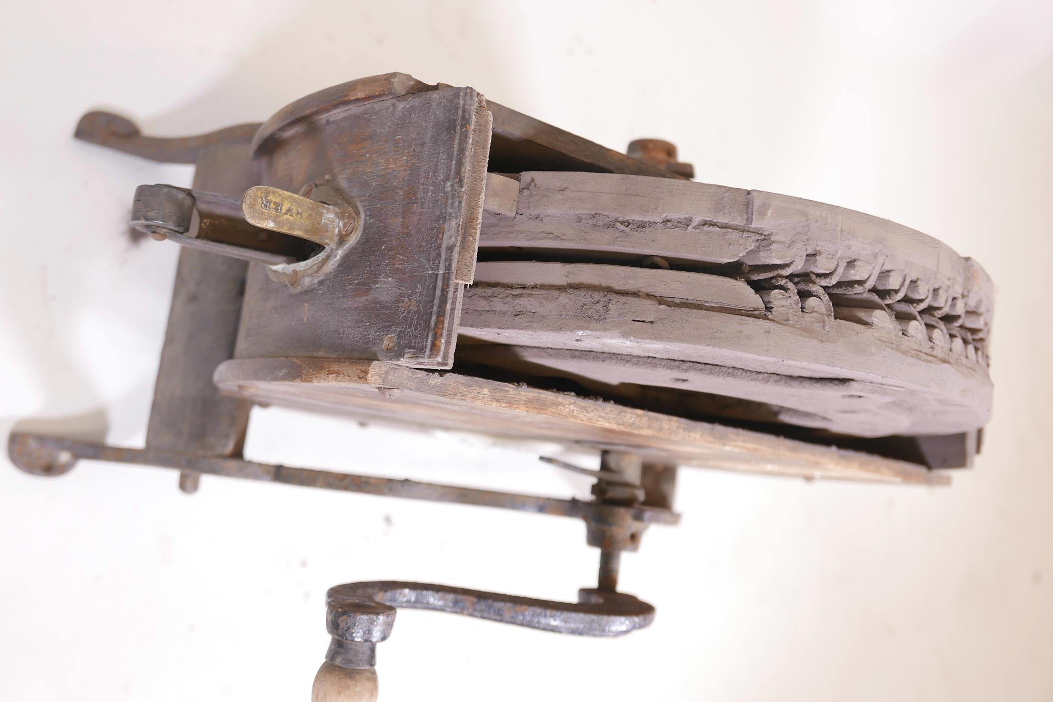A Kent's knife cleaning machine, the wood case on a cast iron frame with a brass and enamel maker' - Image 8 of 9