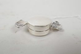 A novelty 925 silver pill box in the form of a sweet, 2" long