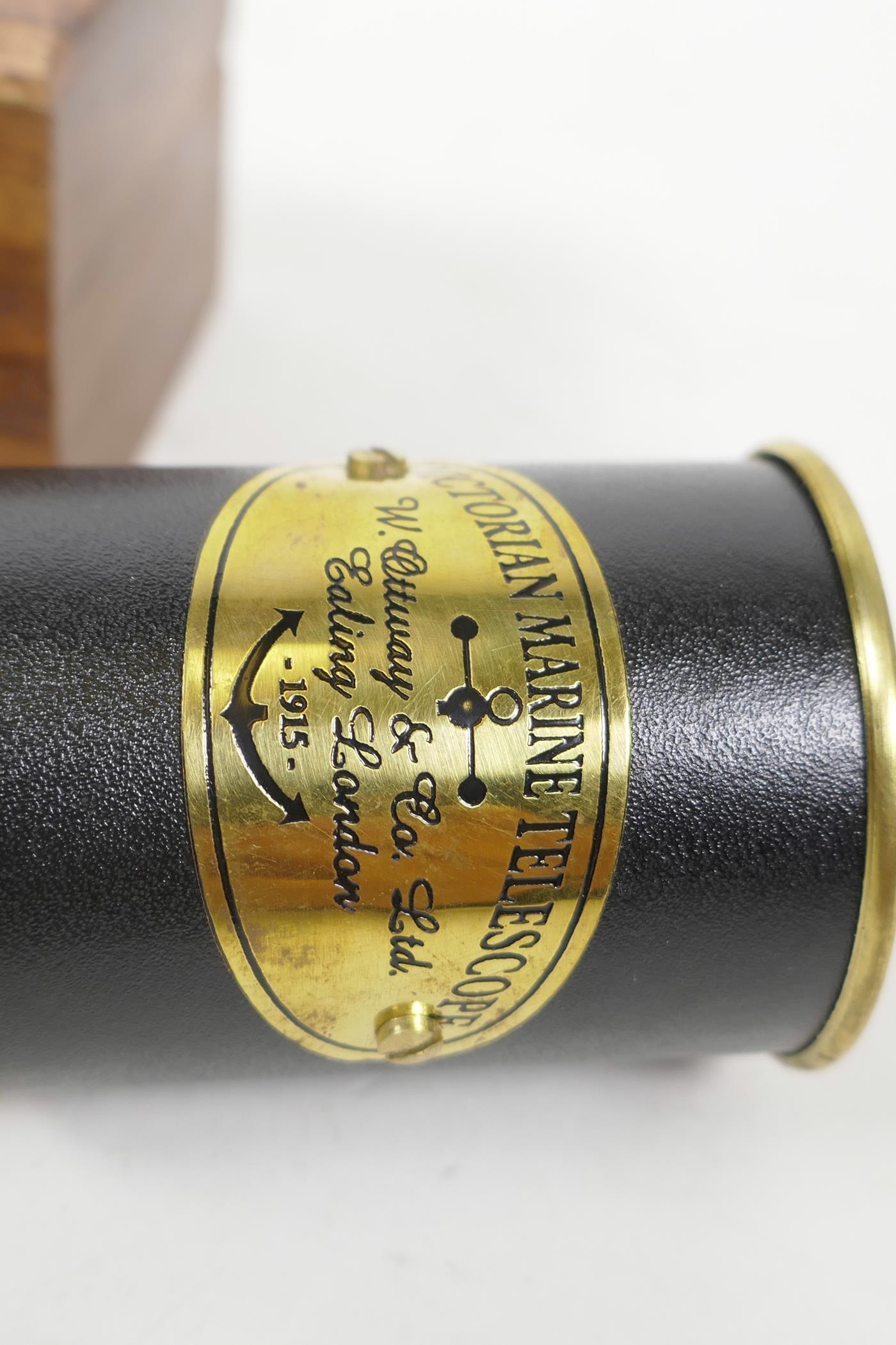 A reproduction brass 'Victorian Marine Telescope', boxed, 3½" x 2½" - Image 3 of 3