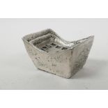 A Chinese white metal trade token/ingot, 3½" x 4"