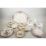 A variety of floral porcelain consisting of Wedgwood of Etruria and Barlaston floral and butterfly