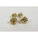 A pair of gold plated cufflinks in the form of knots