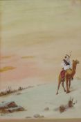 David Hopper, desert scene with camel and rider, signed, watercolour, 8" x 10½"