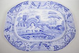 A large Spode 'Castle' pattern platter, 19" x 14½"