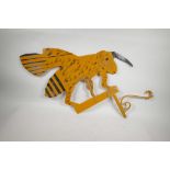 A painted iron weather vane in the form of a bee, 30" x 25"