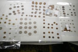 A collection of G.B. coins including 23 silver 3d, half crowns etc