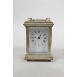 A silver plated carriage clock, 2" x 2½", 3½" high