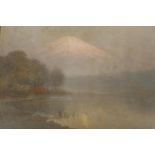 Kinseki Mori (Japanese, 1843-1921), View of Mt Fuji, watercolour, 19½" x 13½", together with an H.