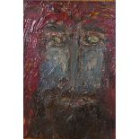 Study of Christ, impasto abstract, oil on board, 16" x 20"