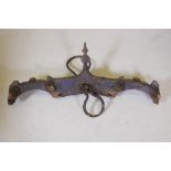 A C19th painted ox yoke, 39½" wide