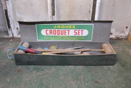 A Jaques croquet set in case