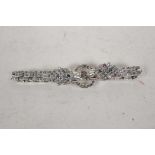 A silver and cubic zirconium 'panther' bracelet