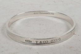 A Tiffany silver bangle, 32.5g