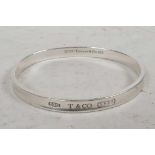 A Tiffany silver bangle, 32.5g