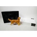 A Royal Doulton porcelain figure of a Golden Retriever, stamped to base, with original box, 7"