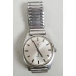 A 1960s Omega Geneve gentleman's Swiss wristwatch, TSwissT, silvered dial with baton markers,